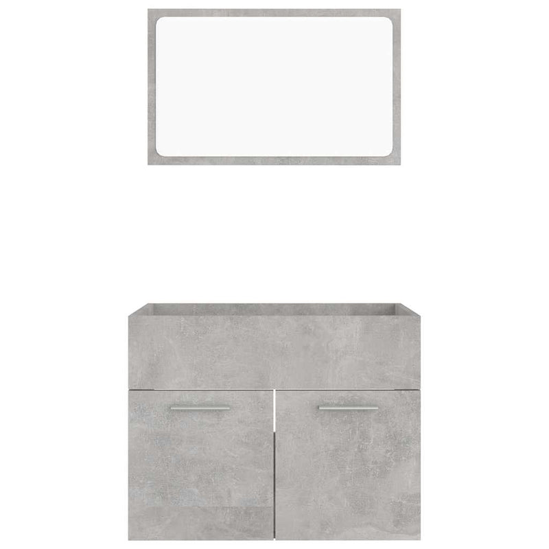 2 Piece Bathroom Furniture Set Concrete Grey Engineered Wood