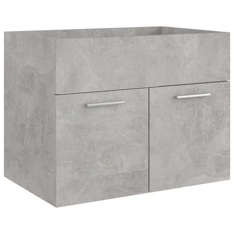 2 Piece Bathroom Furniture Set Concrete Grey Engineered Wood