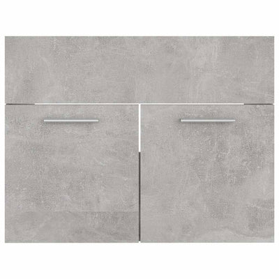 2 Piece Bathroom Furniture Set Concrete Grey Engineered Wood