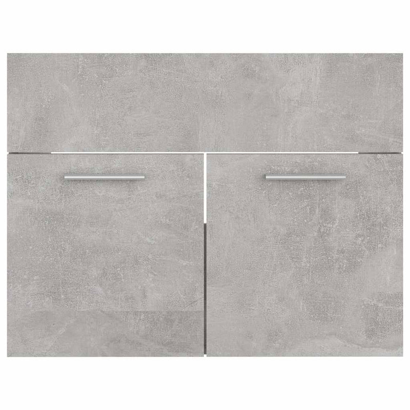 2 Piece Bathroom Furniture Set Concrete Grey Engineered Wood