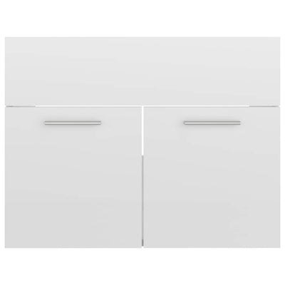 2 Piece Bathroom Furniture Set High Gloss White Engineered Wood