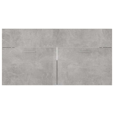 2 Piece Bathroom Furniture Set Concrete Grey Engineered Wood