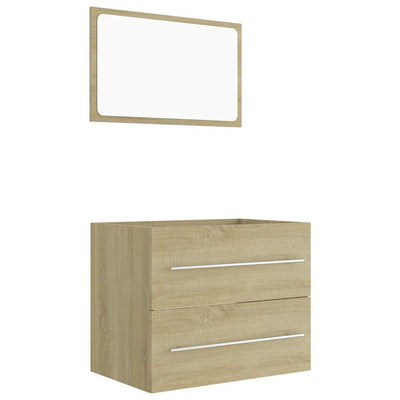 2 Piece Bathroom Furniture Set Sonoma Oak Engineered Wood