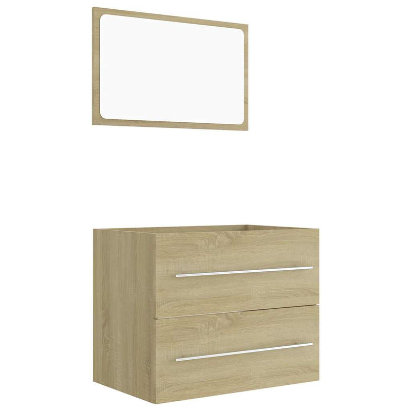 2 Piece Bathroom Furniture Set Sonoma Oak Engineered Wood