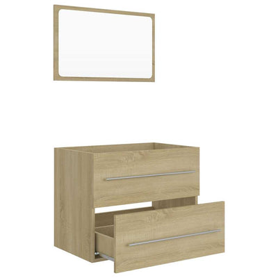 2 Piece Bathroom Furniture Set Sonoma Oak Engineered Wood