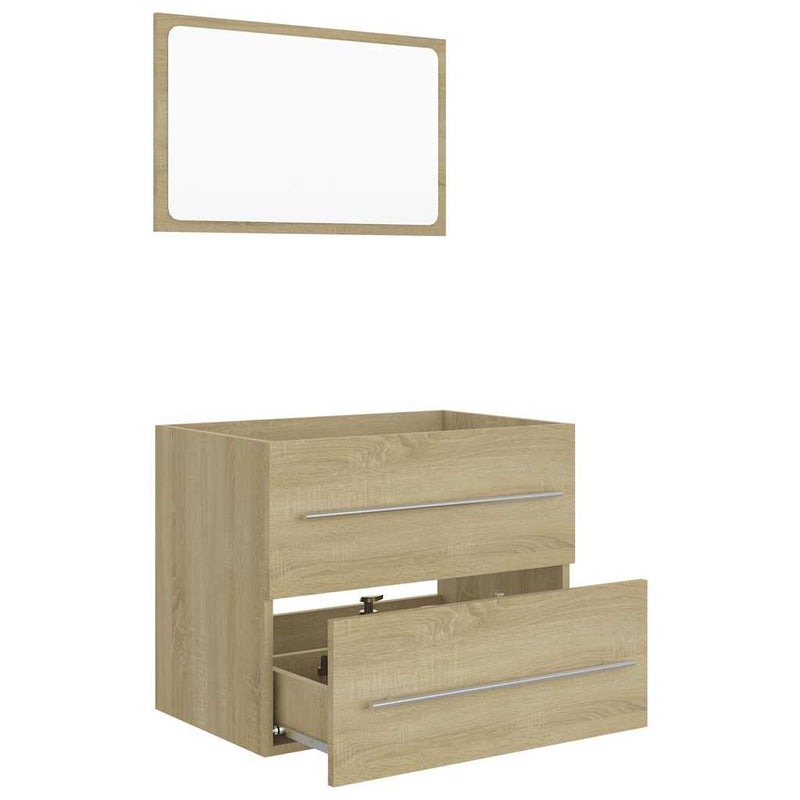 2 Piece Bathroom Furniture Set Sonoma Oak Engineered Wood