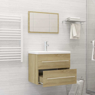 2 Piece Bathroom Furniture Set Sonoma Oak Engineered Wood