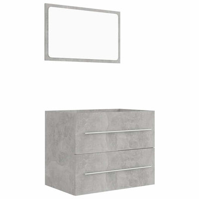 2 Piece Bathroom Furniture Set Concrete Grey Engineered Wood