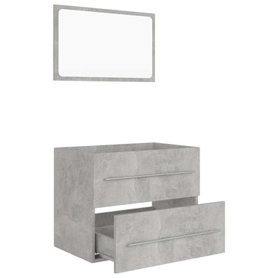 2 Piece Bathroom Furniture Set Concrete Grey Engineered Wood