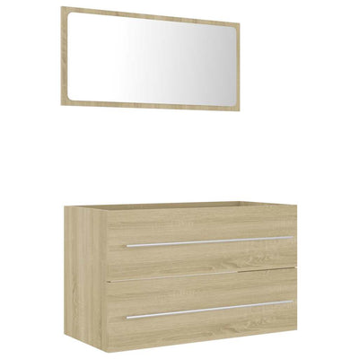 2 Piece Bathroom Furniture Set Sonoma Oak Engineered Wood