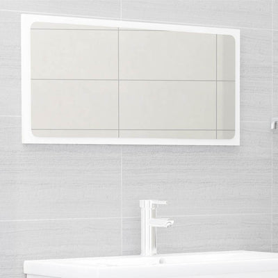 2 Piece Bathroom Furniture Set High Gloss White Engineered Wood