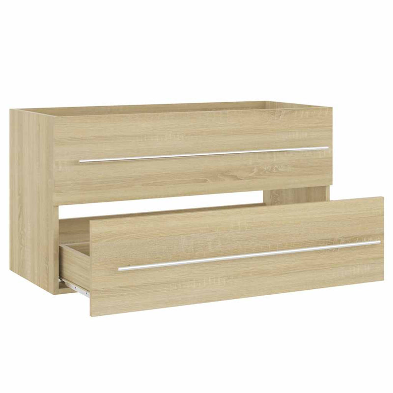 2 Piece Bathroom Furniture Set Sonoma Oak Engineered Wood