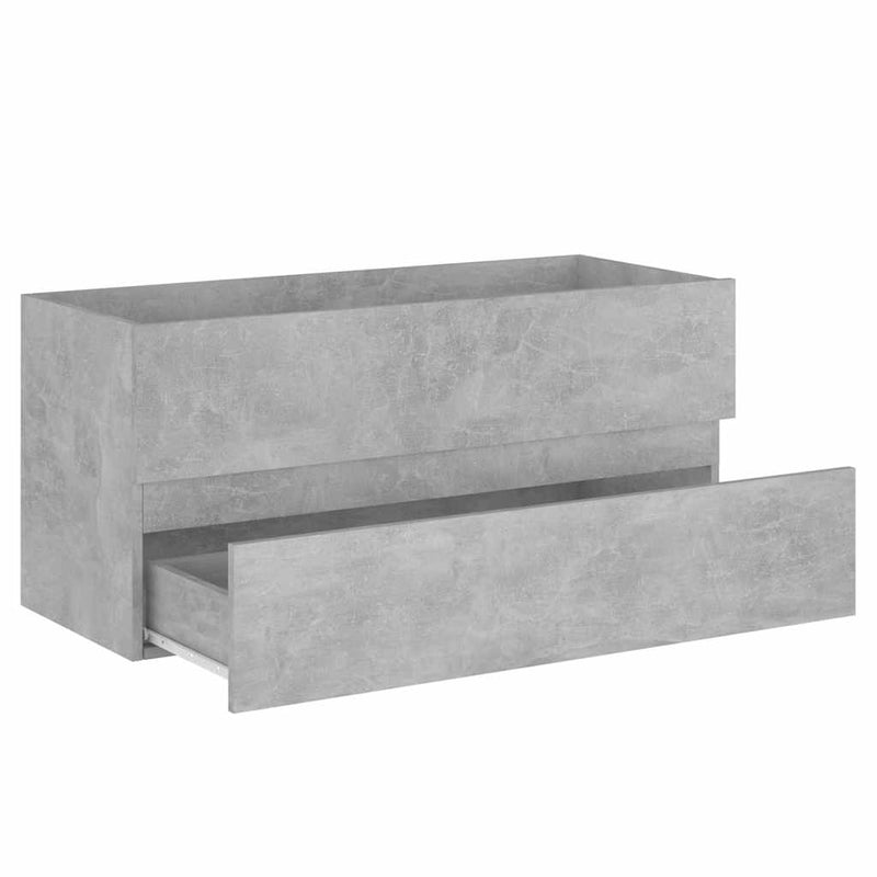 2 Piece Bathroom Furniture Set Concrete Grey Engineered Wood