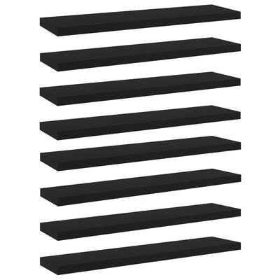 Bookshelf Boards 8 pcs Black 40x10x1.5 cm Engineered Wood