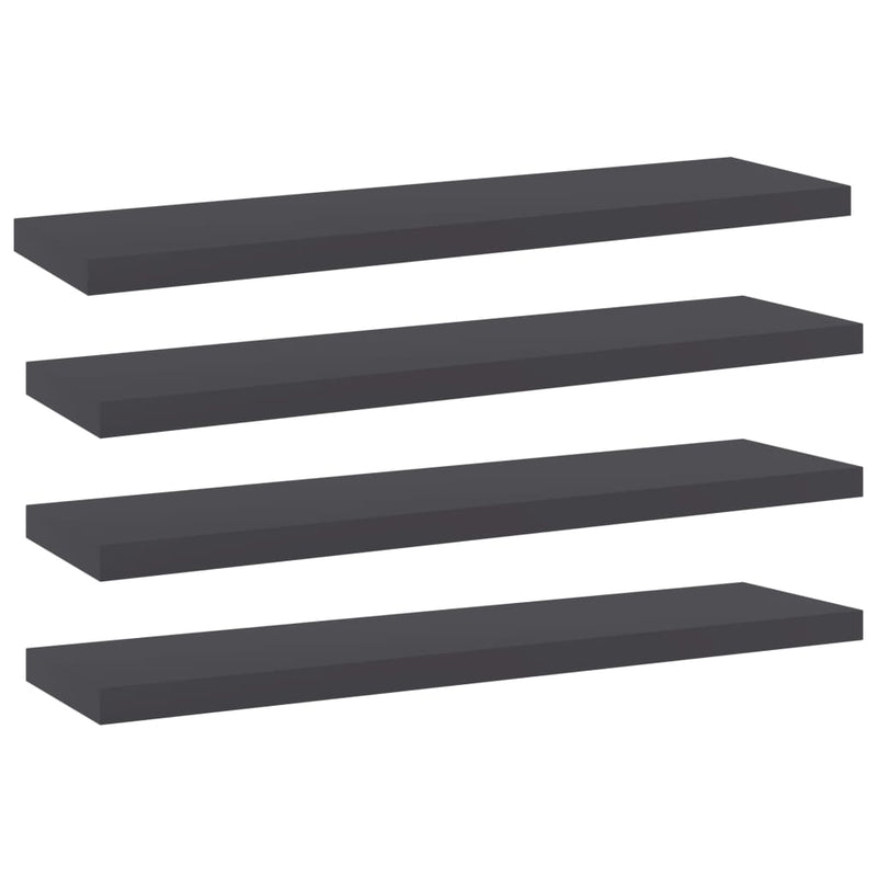 Bookshelf Boards 4 pcs Grey 40x10x1.5 cm Engineered Wood