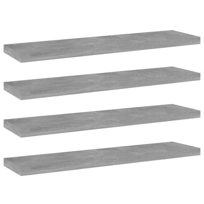 Bookshelf Boards 4 pcs Concrete Grey 40x10x1.5 cm Engineered Wood