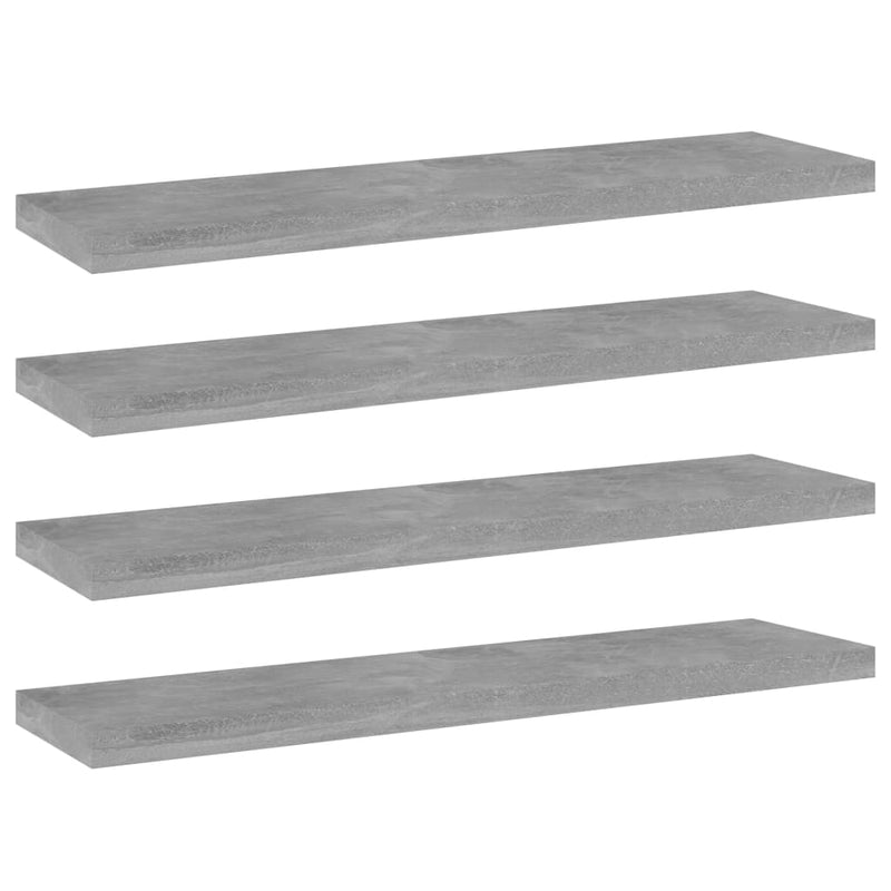 Bookshelf Boards 4 pcs Concrete Grey 40x10x1.5 cm Engineered Wood