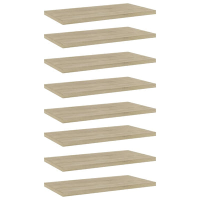 Bookshelf Boards 8 pcs Sonoma Oak 40x20x1.5 cm Engineered Wood