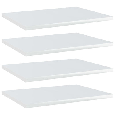 Bookshelf Boards 4 pcs High Gloss White 40x30x1.5 cm Engineered Wood