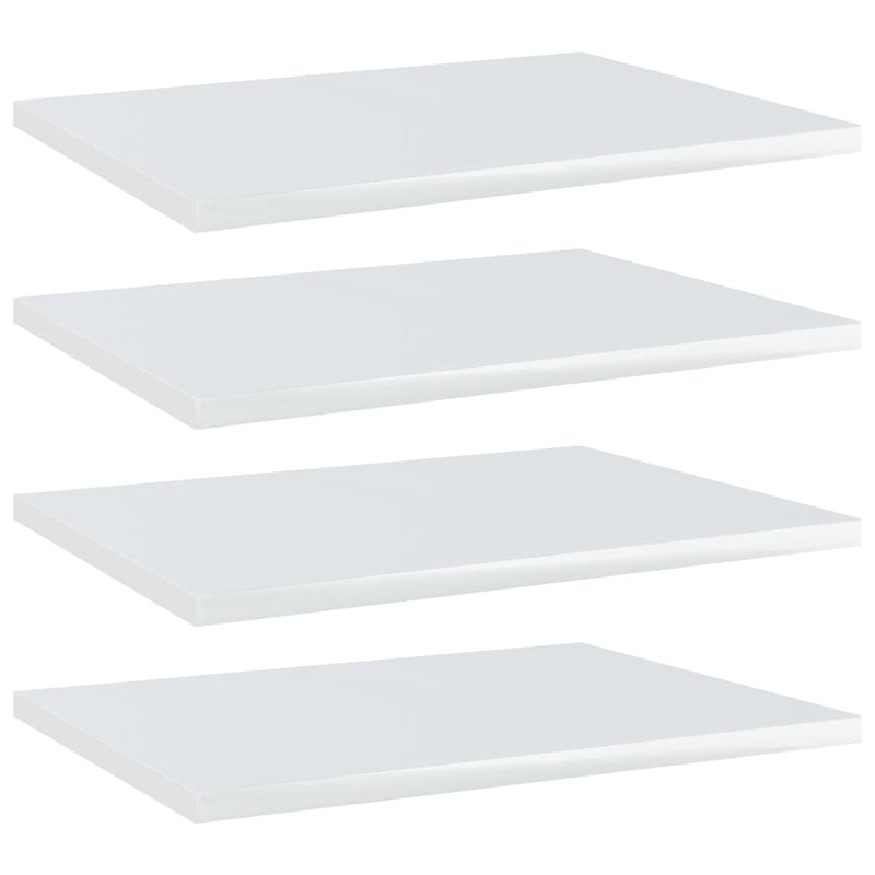 Bookshelf Boards 4 pcs High Gloss White 40x30x1.5 cm Engineered Wood