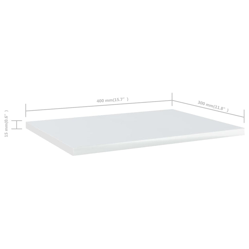 Bookshelf Boards 4 pcs High Gloss White 40x30x1.5 cm Engineered Wood