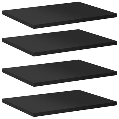 Bookshelf Boards 4 pcs High Gloss Black 40x30x1.5 cm Engineered Wood