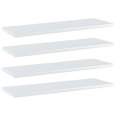 Bookshelf Boards 4 pcs High Gloss White 60x20x1.5 cm Engineered Wood