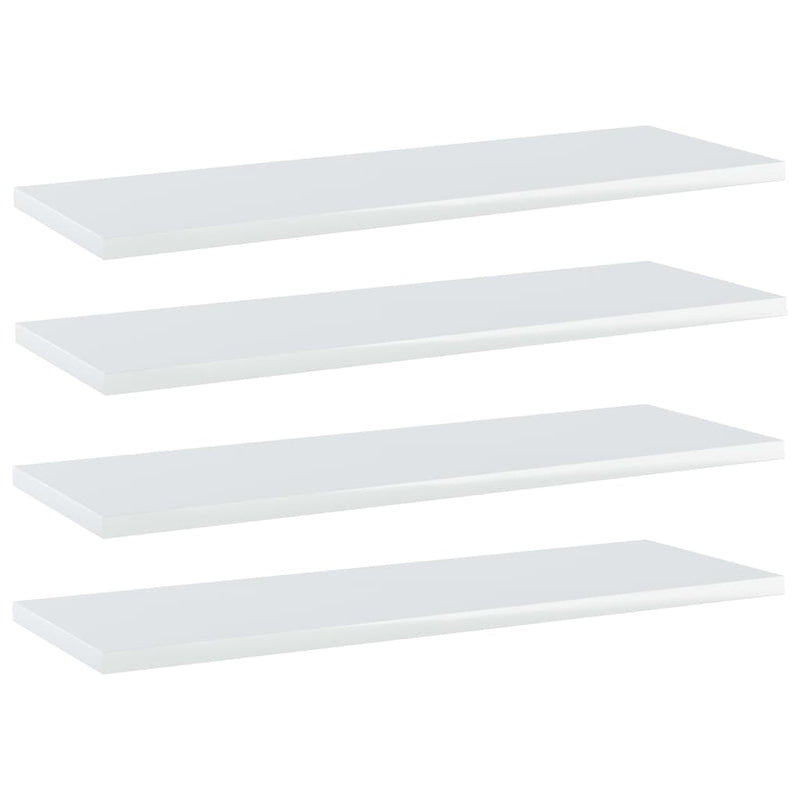 Bookshelf Boards 4 pcs High Gloss White 60x20x1.5 cm Engineered Wood