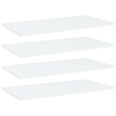 Bookshelf Boards 4 pcs White 60x30x1.5 cm Engineered Wood