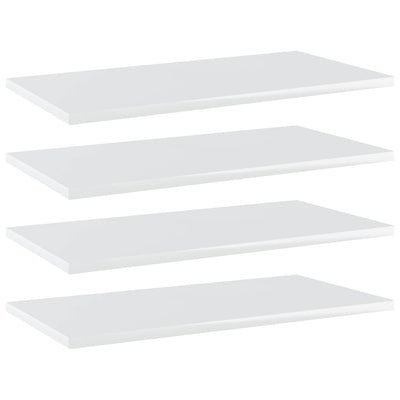 Bookshelf Boards 4 pcs High Gloss White 60x30x1.5 cm Engineered Wood