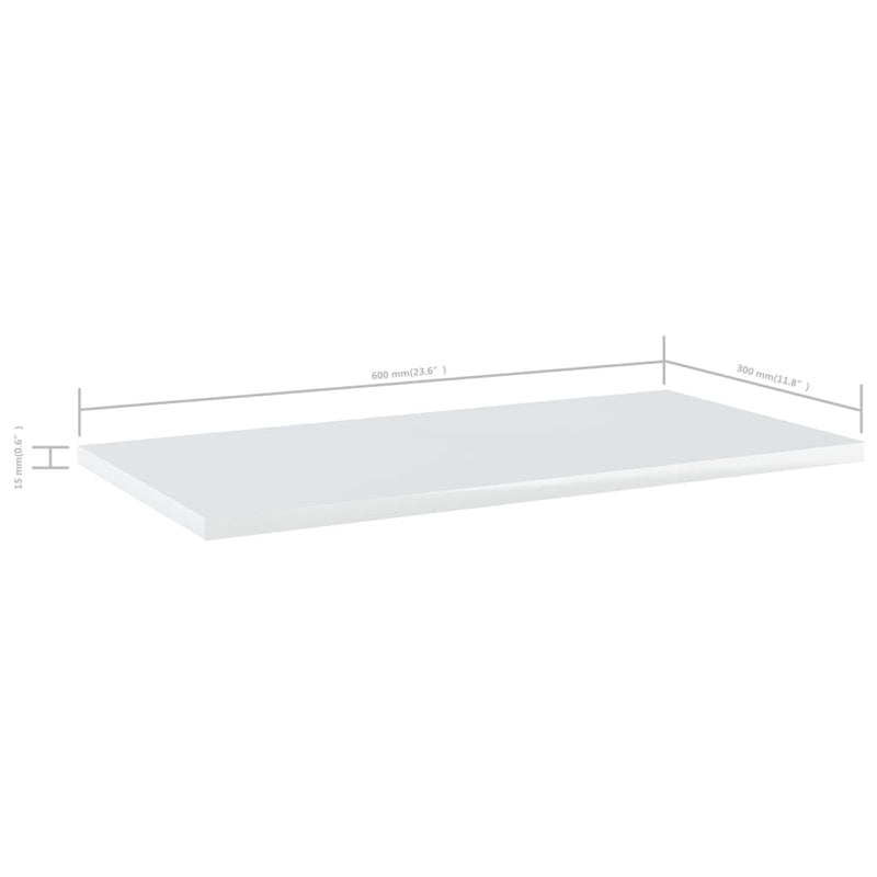 Bookshelf Boards 4 pcs High Gloss White 60x30x1.5 cm Engineered Wood