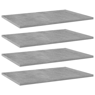 Bookshelf Boards 4 pcs Concrete Grey 60x40x1.5 cm Engineered Wood