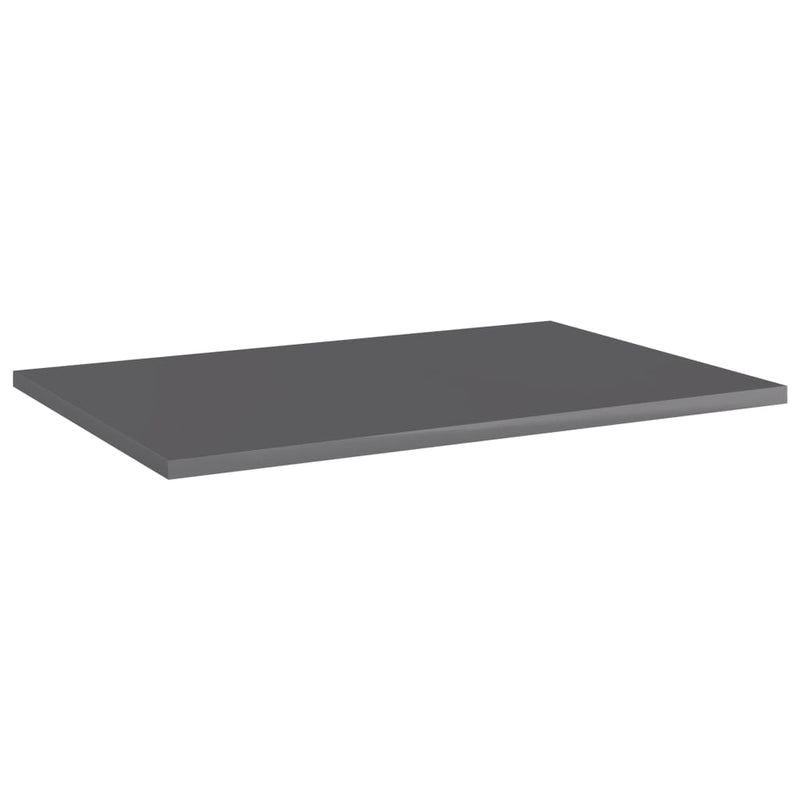 Bookshelf Boards 4 pcs High Gloss Grey 60x40x1.5 cm Engineered Wood