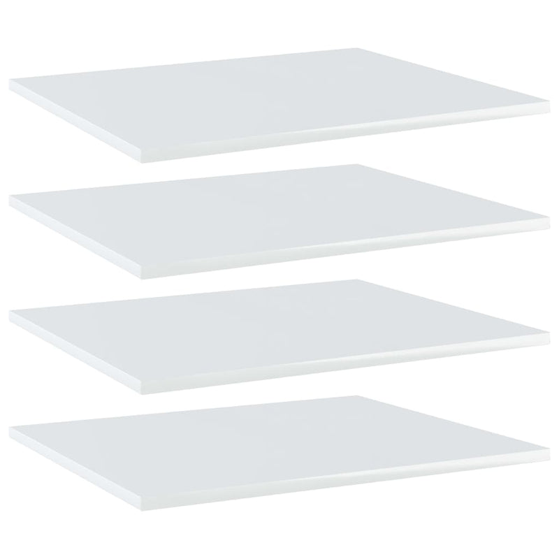 Bookshelf Boards 4 pcs High Gloss White 60x50x1.5 cm Engineered Wood