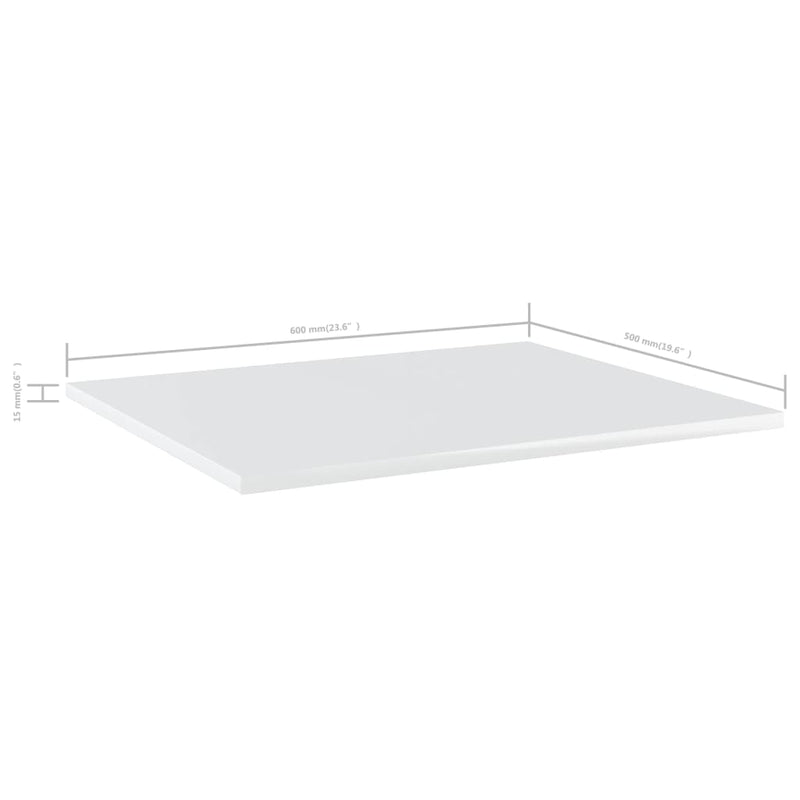 Bookshelf Boards 4 pcs High Gloss White 60x50x1.5 cm Engineered Wood