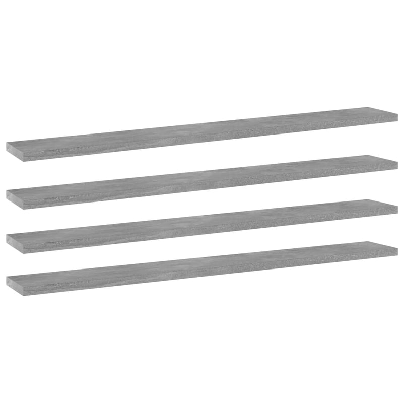 Bookshelf Boards 4 pcs Concrete Grey 80x10x1.5 cm Engineered Wood