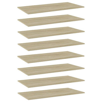 Bookshelf Boards 8 pcs Sonoma Oak 80x20x1.5 cm Engineered Wood