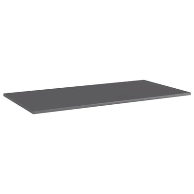 Bookshelf Boards 4 pcs High Gloss Grey 80x20x1.5 cm Engineered Wood