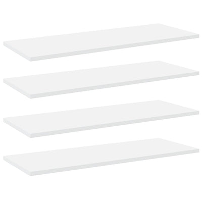 Bookshelf Boards 4 pcs White 80x30x1.5 cm Engineered Wood