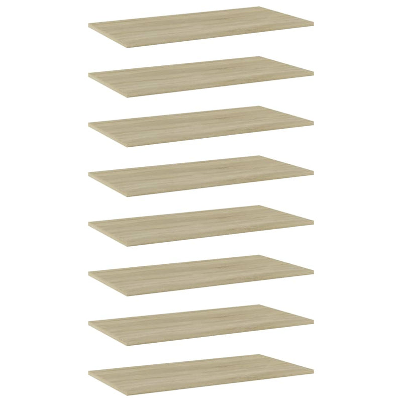 Bookshelf Boards 8 pcs Sonoma Oak 80x40x1.5 cm Engineered Wood