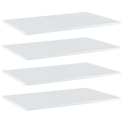 Bookshelf Boards 4 pcs High Gloss White 80x50x1.5 cm Engineered Wood