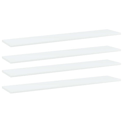 Bookshelf Boards 4 pcs White 100x20x1.5 cm Engineered Wood