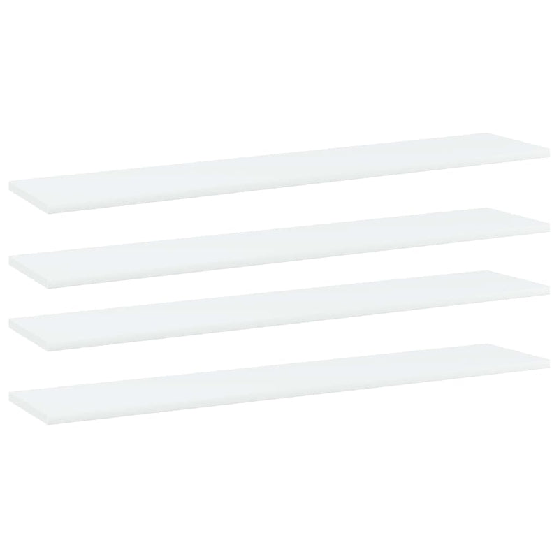 Bookshelf Boards 4 pcs White 100x20x1.5 cm Engineered Wood