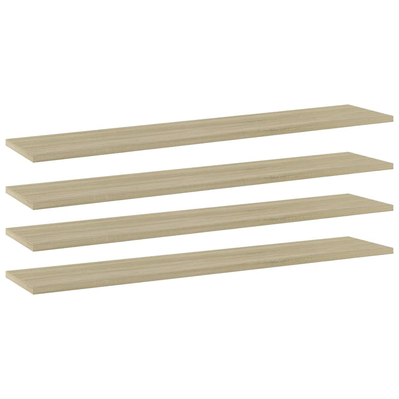 Bookshelf Boards 4 pcs Sonoma Oak 100x20x1.5 cm Engineered Wood