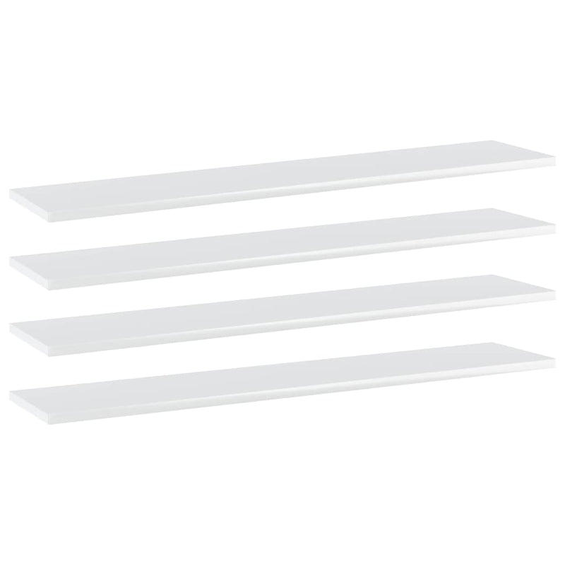 Bookshelf Boards 4 pcs High Gloss White 100x20x1.5 cm Engineered Wood