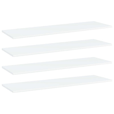 Bookshelf Boards 4 pcs White 100x30x1.5 cm Engineered Wood