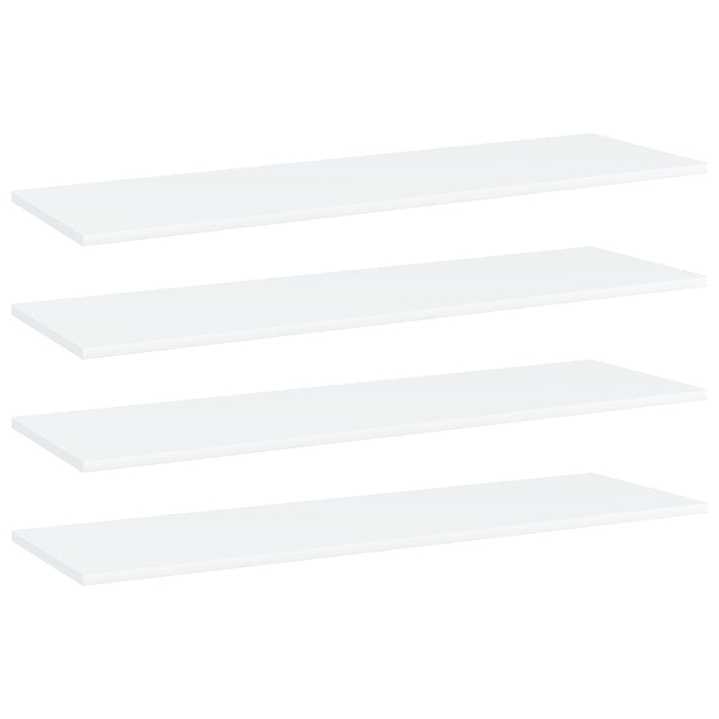 Bookshelf Boards 4 pcs White 100x30x1.5 cm Engineered Wood