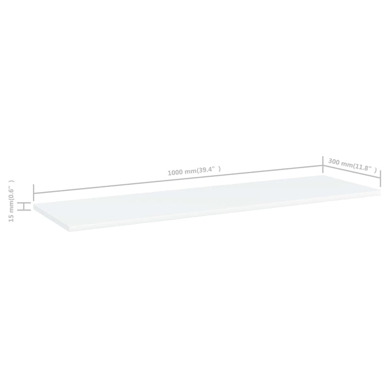 Bookshelf Boards 4 pcs White 100x30x1.5 cm Engineered Wood