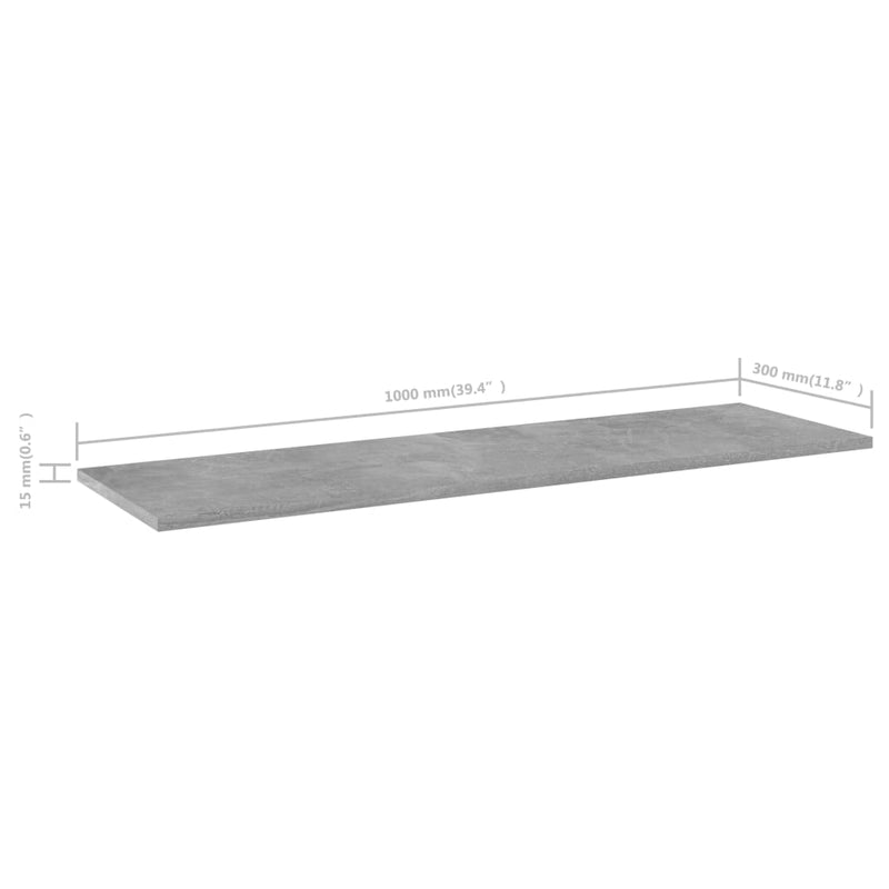 Bookshelf Boards 4 pcs Concrete Grey 100x30x1.5 cm Engineered Wood