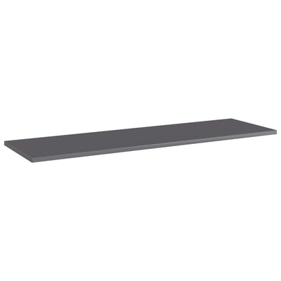 Bookshelf Boards 4 pcs High Gloss Grey 100x30x1.5 cm Engineered Wood